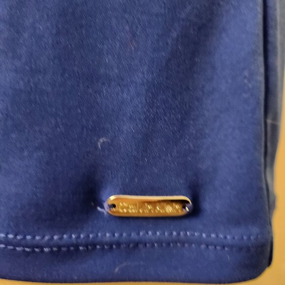 Calvin Klein Royal Blue Flutter Sleeve Blouse Top S/P - Picture 2 of 8